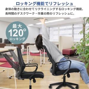 ロッキングチェア メッシュ ガス圧式昇降 ラン...の詳細画像1