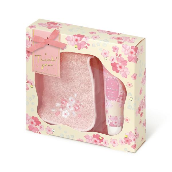 リトリ／さくら　ギフトセット　ギフト 肌荒れ ハンドケア コスメ 香る ハンドクリーム タオルハンカ...