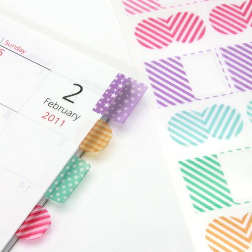 手帳と一緒に使うのにぴったり インデックスステッカー 　手作りアルバム スクラップブック デコ シー...