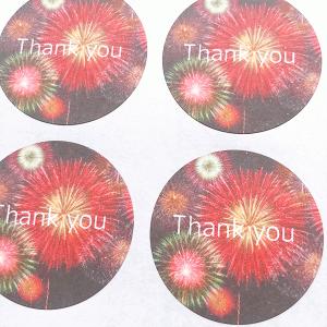花火 サンキューシール ギフトシール ステッカー プレゼント ラッピング かわいい メッセージ カード 梱包 ありがとう