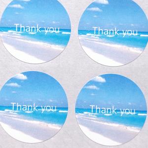 海 サンキューシール ギフトシール ステッカー プレゼント ラッピング かわいい メッセージ カード 梱包 ありがとう｜label-meme