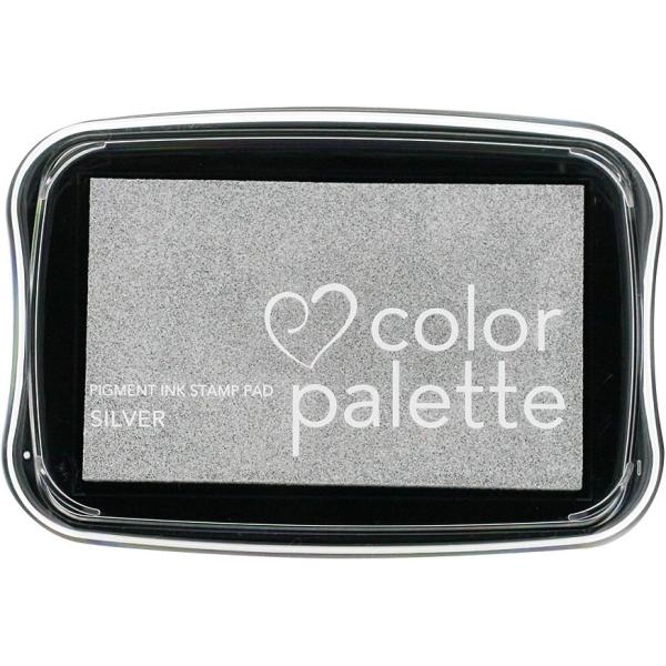 ツキネコ カラーパレット単色 スタンプ台 シルバー cp-92 水溶性・顔料系インクパッド エンボス...