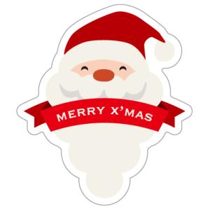 「（MN-14）ケーキピック・クリスマス サンタ 」20枚入（35×40mm）｜labelseal