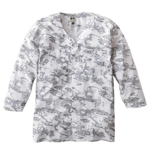 【2025春夏新商品】大きいサイズ 寅壱 2250-630 鯉口シャツ 水煙龍虎 4L 5L 和柄 ...