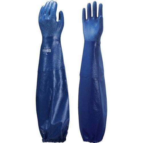 【5双販売】SHOWA ショーワグローブ ロングゴム手袋 腕カバー付き手袋 全長65cm 水産ニトロ...