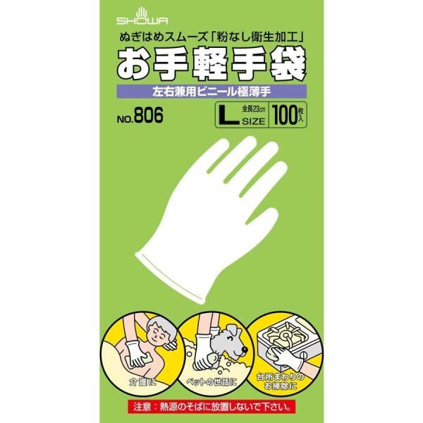 【100枚入り】ディスポ手袋 ショーワグローブ 作業用手袋 極薄タイプ 使い捨て手袋 使い切り手袋 ...