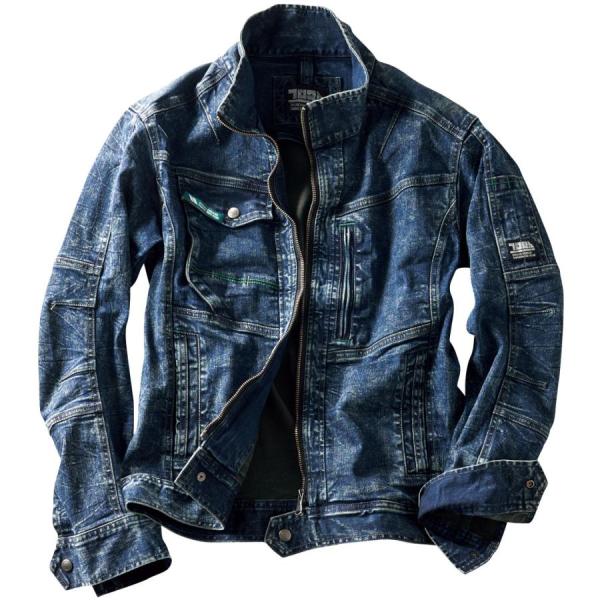 メンズ 作業着 ブルゾン 作業服 寅壱 デニム長袖ブルゾン 8920-124 コン M〜3Ｌサイズ ...