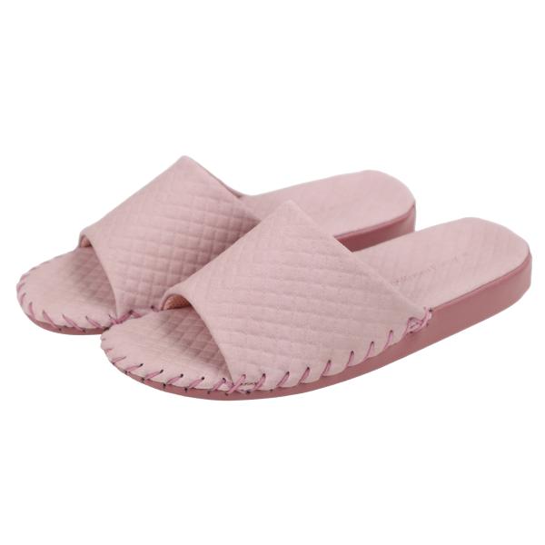 pansy パンジー レディース 室内履き 9338 ピンク スリッパ 手編み 来客 くすみカラー ...