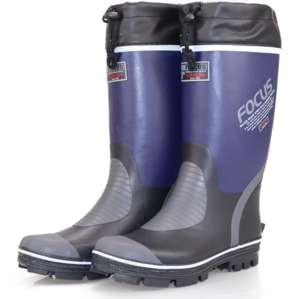 弘進ゴム メンズ 紳士 ピンスパイク底 長靴 レインブーツ 山林 登山など フォーカス18 ネイビー