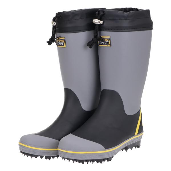 丸五 メンズ スパイク付き長靴 土木 農業 林業 レインブーツ プロレインスパイクM-31 グレー【...