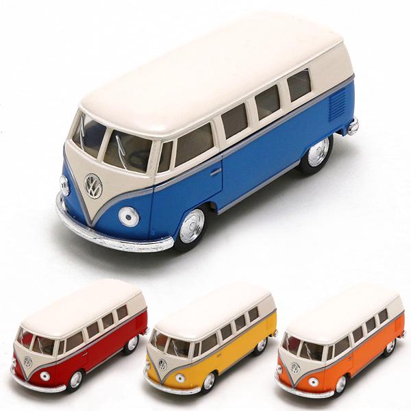 ミニカー ダイキャスト プルバック式 1962 フォルクスワーゲン クラシックバス 1/32 レッド...