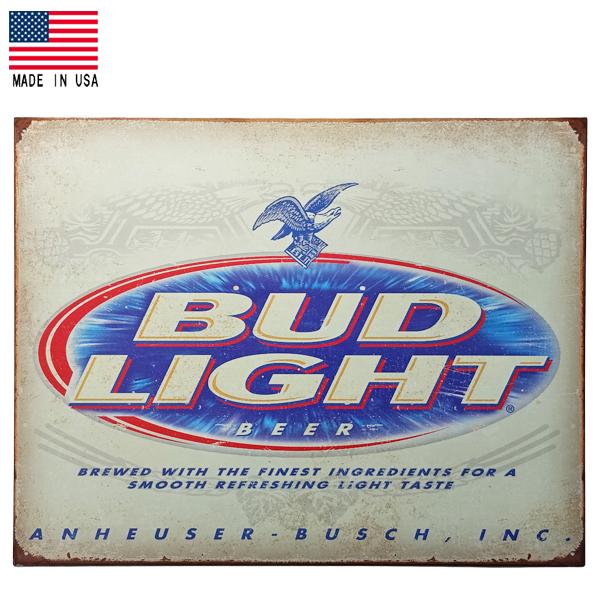 BUD Light バドライト メタルサイン アメリカ製 横型 40.5×32cm ■ ブリキ看板 ...