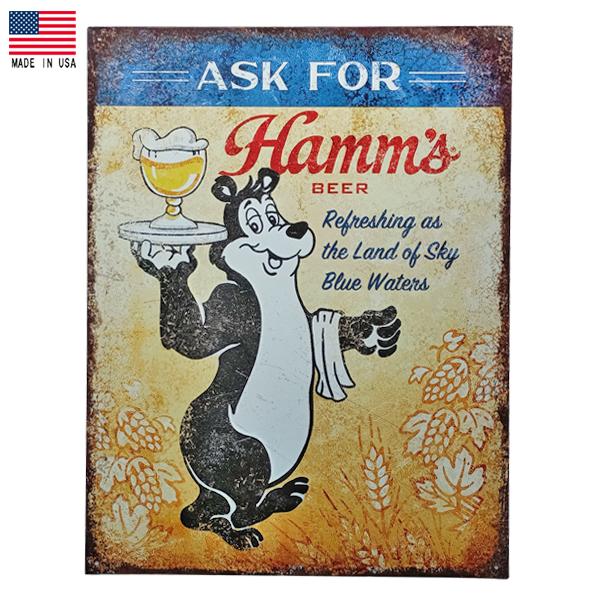 Hamm's ハムズ ビール メタルサイン "ASK FOR Hamm's BEER" アメリカ製 ...