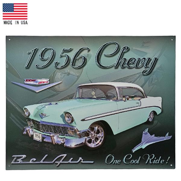 メタルサイン 1956 Chevy Bel Air アメリカ製 縦32cm×横40.5cm 横型 ■...