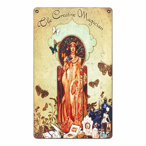 The Creative Magician 金属製看板 約35.5×20.5cm メタルサイン 女性...