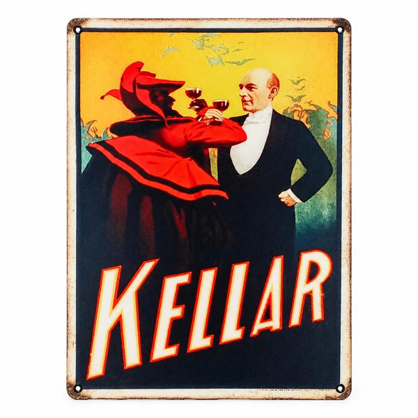 KELLAR 金属製看板 約30.5×23cm ハリー・ケラー 悪魔と乾杯 マジシャン 奇術 ヴィン...