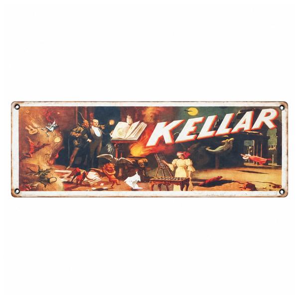 ハリー・ケラー 金属製看板 約15×45.5cm マジシャン 奇術師 ヴィンテージポスター風 メタル...