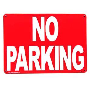 プラスチックサイン "NO PARKING" 駐車禁止 看板 26cm×36cm ■ 注意 警告 ノーパーキング 壁掛け サイン ショップ ガレージ インテリア プラスチック看板｜labline