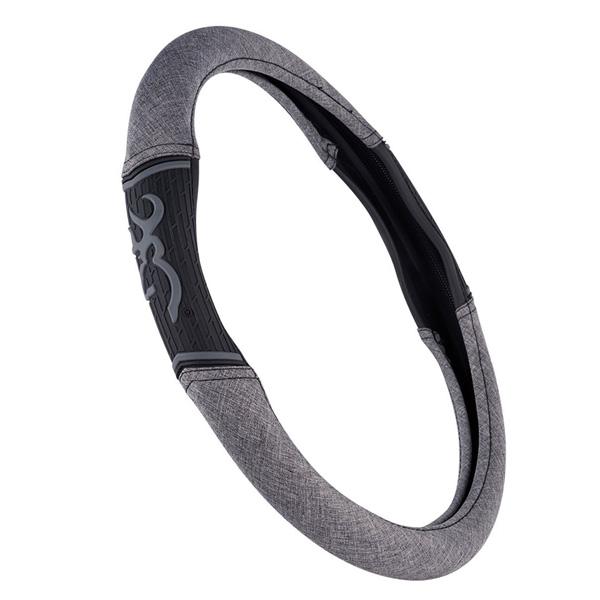 BROWNING ブローニング ステアリングホイールカバー ヘザーグレー ■ カー用品 ハンドルカバ...