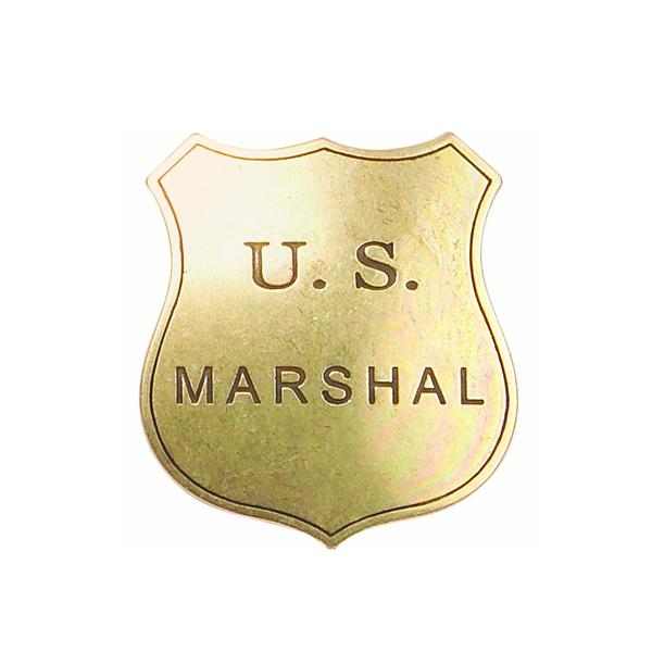 U.S. MARSHAL（連邦保安官）エンブレム レプリカ バッジ 6cm×5.5cm ゴールド ■...
