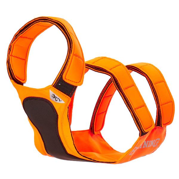 ブローニング 犬用ベスト セーフティー ドックベスト 胸部プロテクター付き 蛍光オレンジ M・Lサイ...