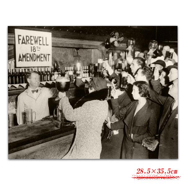 プリントアート 禁酒法時代 アメリカ "FAREWELL 18TH AMENDMENT" 28cm×...
