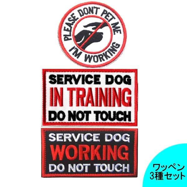 介助犬用 ワッペン "SERVICE DOG IN TRAINNING"パッチ 3種セット ■ 犬用...