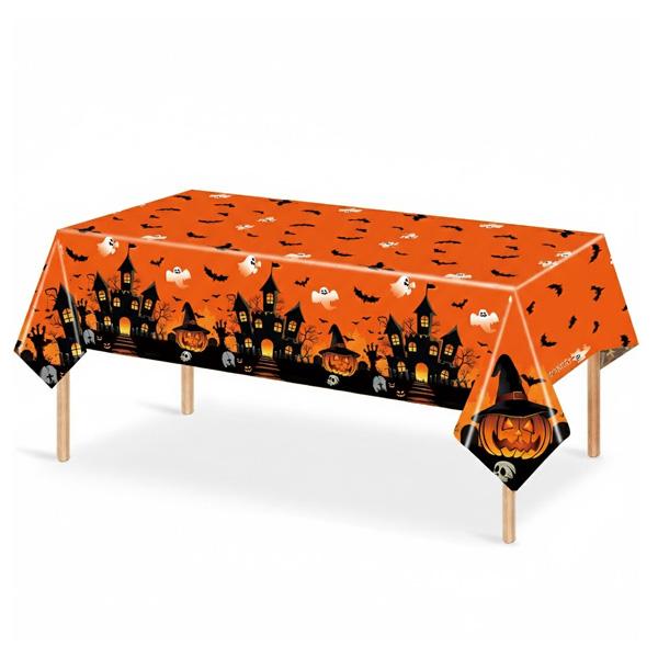 ホーンテッドハウス テーブルクロス ビニール製 137cm×274cm ■ ハロウィン ハロウィーン...