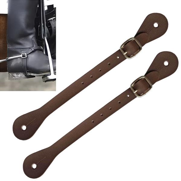 スパーストラップ ダークブラウン ■ 拍車 ブーツアクセサリー ウエスタン カウボーイ ガンマン 乗...