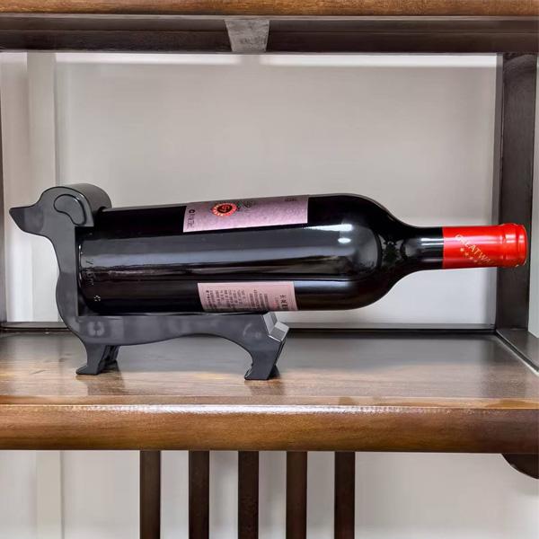 ドッグ ワインボトルホルダー ブラック ■ ワインスタンド 瓶 犬 アニマル 動物 パーティー イン...