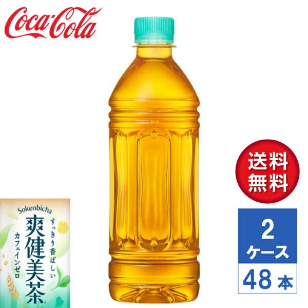 【メーカー直送】爽健美茶 ラベルレス 500ml PET 2ケース(48本入)【送料無料】