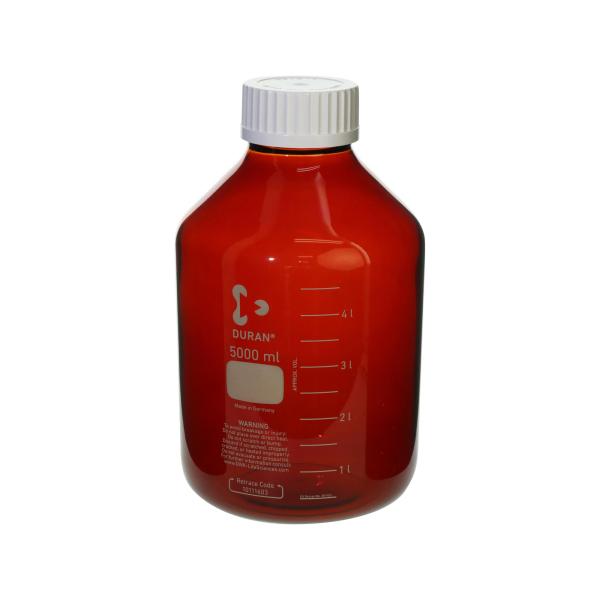 ねじ口びん(広口) GLS-80 茶褐色 白キャップ付 5L 017250-35000