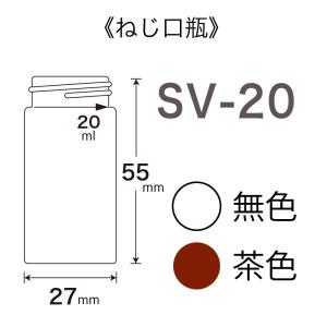 日電理化硝子 ねじ口びん 無色 SV-20 20mL 1箱（50個）※びんのみ｜labo-shop21