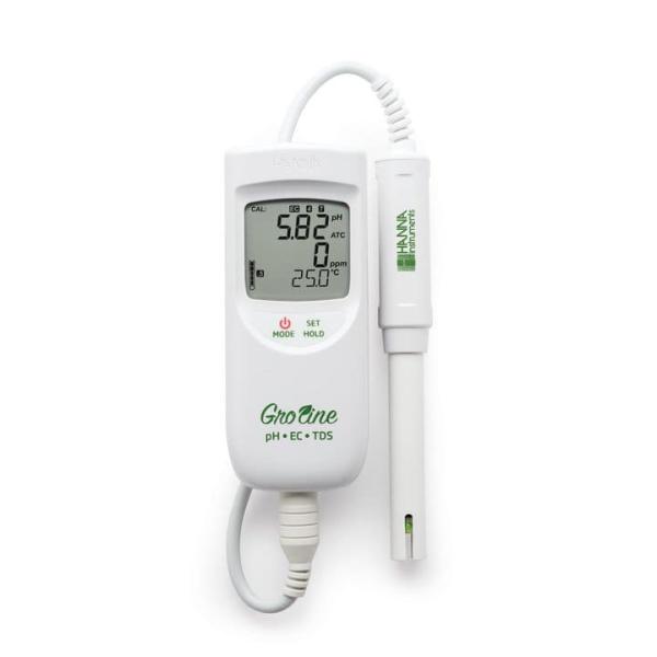 水耕栽培向けpH/EC/TDS/温度ポータブル測定器 HI 9814D