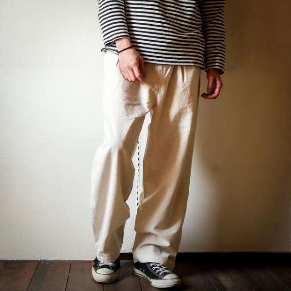 オーディエンス Audience AUD3660 綿麻ビンテージキャンバス 2タック ワイド テーパ...