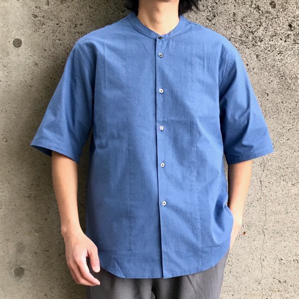 ラモンド LAMOND シャツ BAND COLLAR CHAMBRAY H/S SHIRTS - ...