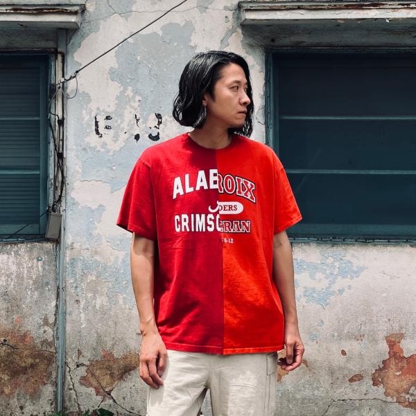 リメイク USED ドッキング Tシャツ / RED × RED