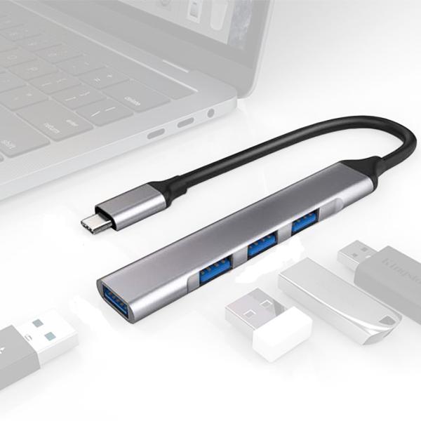 type-C USBハブ4P Type-C→USB-A ( 3.0x1 / 2.0x3 ) 薄型 ア...