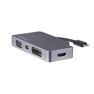 StarTech.com 4 in 1 USB Type-Cマルチアダプタ アルミ筐体 USB-C - VGA/DVI/ 4K HDMI/mDP スペ｜lacachette