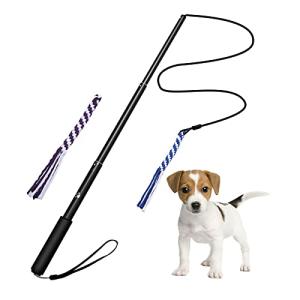 Anjing 犬ロープ 噛む 犬おもちゃ 犬訓練用 両用 釣竿型 三節伸縮できる杖付き ブルー｜lacachette