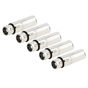 xlr変換，CableCreation 【5本入り】 XLR 3 Pin メス to XLR 3 Pinオスアダプタ, キャノンコネクタ シルバー｜lacachette