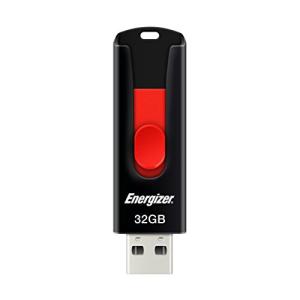 エナジャイザー USB2.0対応 USBメモリ 32GB 赤と黒 スライダータイプ フラッシュメモリー FUSPLC032R｜lacachette