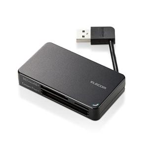 エレコム カードリーダー USB2.0対応 37+5メディア対応 ケーブル長6cm ケーブル収納 SD/microSD/CF他 ブラック MR-K30｜lacachette