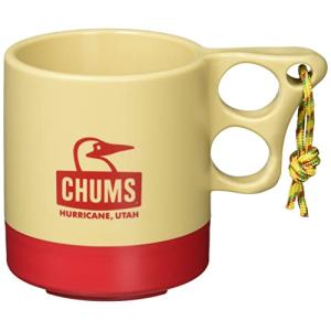 チャムス (CHUMS) キャンパーマグカップ ベージュ/レッド 250mL CH62-1244-B053-00｜lacachette