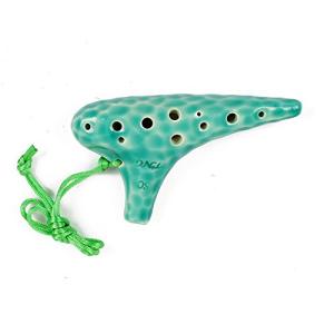 TNG オカリナ 楽器 [ ソプラノ/C調/SC / 12穴 / エメラルド ] 高級 Ocarina 管吹奏 (ストラップ付き) 釉薬仕上げ 海波浪｜lacachette