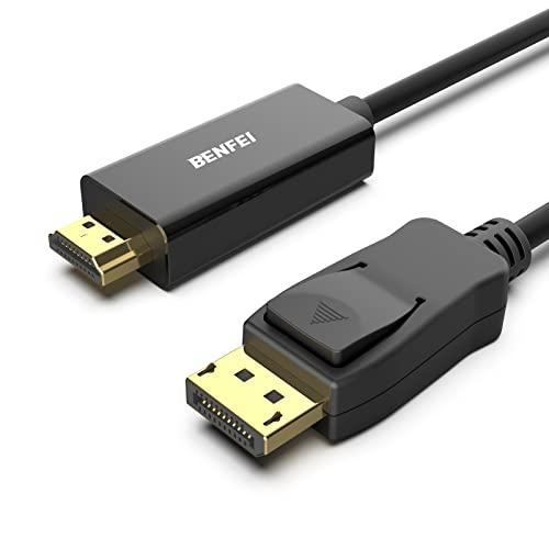 DisplayPort-HDMI 0.9Mケーブル、BenfeiゴールドメッキDisplayPort...