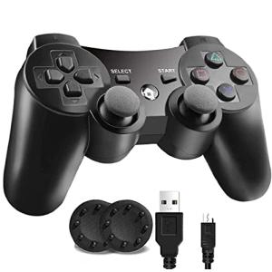 PS3 コントローラー PS3 ワイヤレスコントローラー Bluetooth ワイヤレス ゲームパッド USB ケーブル 振動機能 充電式 アシストキ｜lacachette