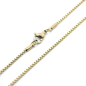 [シルバーワン] ベネチアン チェーン ネックレス メンズ hi [ステンレス 金ゴールド][幅1.5mm 長さ55cm] 細目 necklace｜lacachette