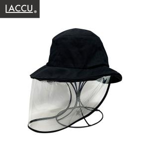 飛沫防止カバー付きハット ブラック