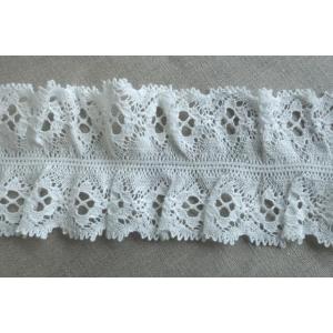 手芸　幅広フリルレース　ゴムレース　　ギャザー入り 80mm幅　1m単位　lp-1094-S【日本製...